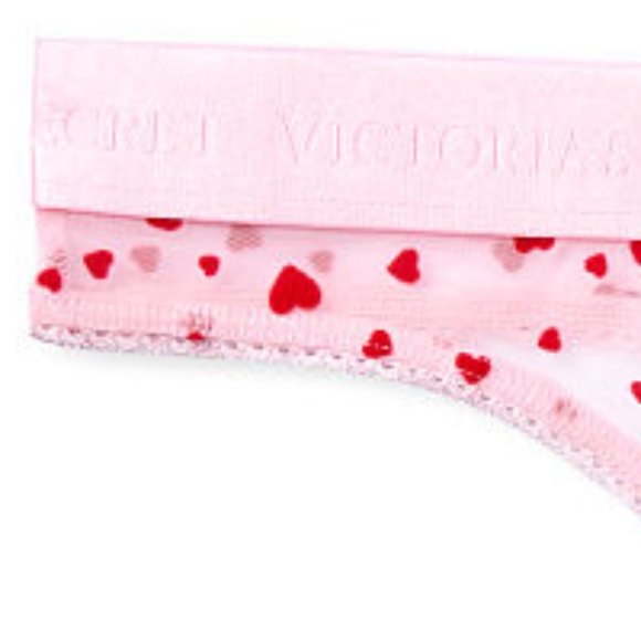 Hearts 💗Thong VS NWT Mesh Flocked Thong Valentine - Picture 10 of 16